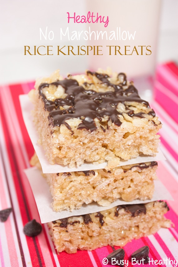 Healthy No Marshmallow Rice Krispie Treats | Busy But Healthy