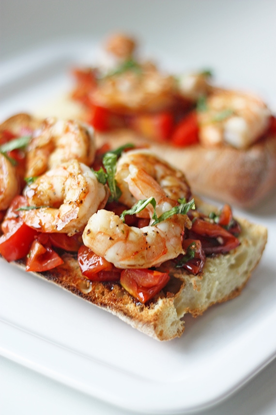 Easy Shrimp Bruschetta Toasts | Busy But Healthy